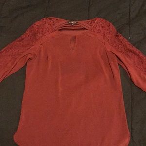 Maroon lace detail tunic